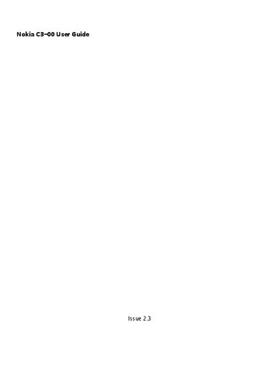 Nokia C3-00 User Manual - cover page