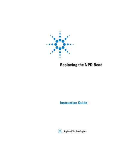 Agilent NPD Bead Installation guide - cover page