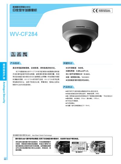 Panasonic WV-CF284 Camcorder Product Leaflet - cover page