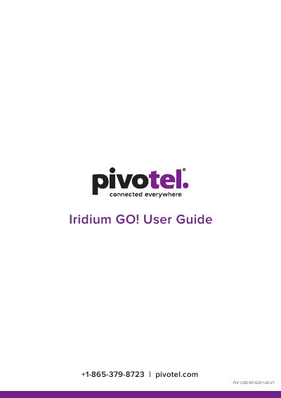Pivotel Iridium GO! User Guide - cover page