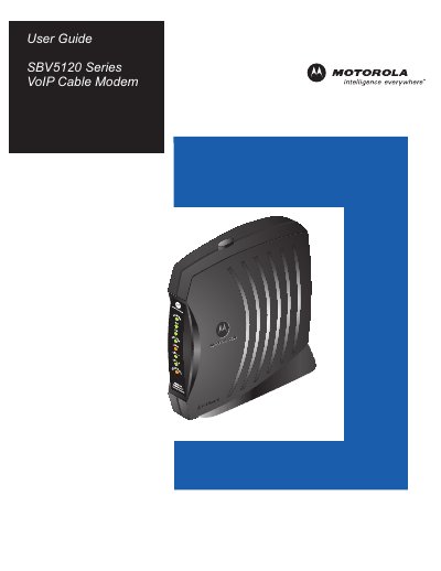 Motorola SBV5120 Series VoIP Cable Modem User Guide - cover page
