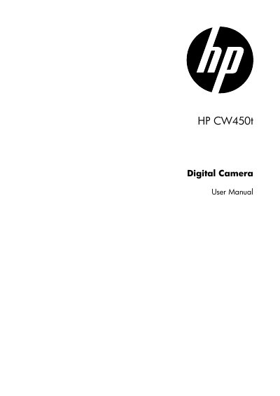 HP PW450t Digital Camera User Manual - cover page