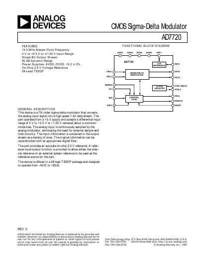 Analog Devices AD7720 Datasheet