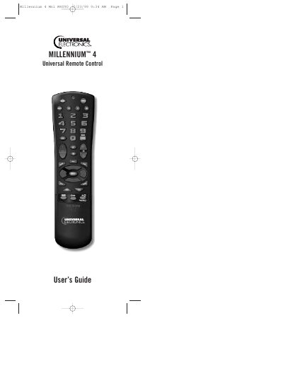 Universal Electronics Millennium 4 M4090 Remote Control User Manual - cover page