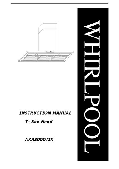 Whirlpool AKR3000/IX Cooker Hood User Manual - cover page