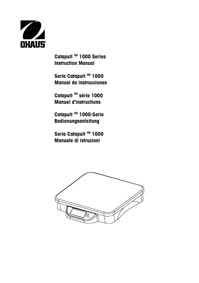 Ohaus Catapult 1000 Series Scales Instruction Manual