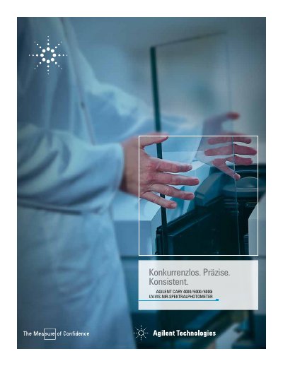 Agilent Cary 4000/5000/6000i Series UV-Vis-NIR Spectrophotometer Product Brochure - cover page