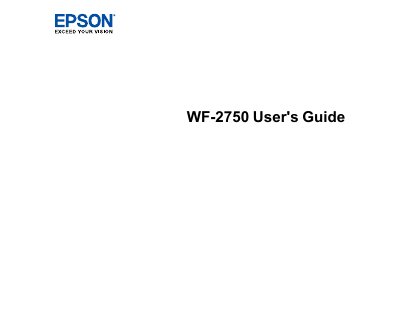 Epson WF-2750 Printer User Manual