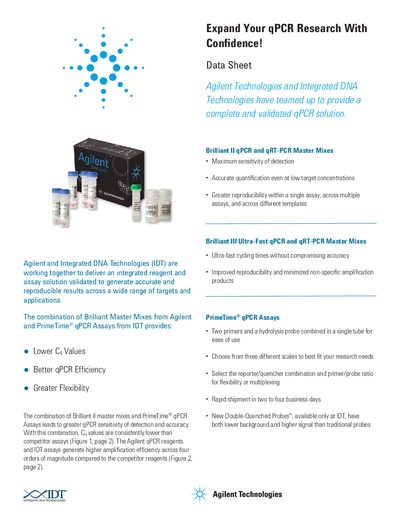 Agilent Brilliant-PrimeTime qPCR Data Sheet_5990-6020EN handbook - cover page