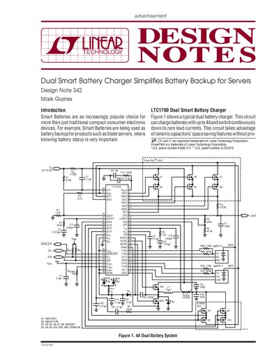 LTC1760 Dual Smart Battery Charger Datasheet Design Note 342 - cover page