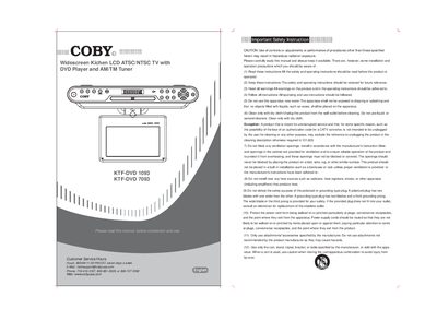Coby KTF-DVD 1093/7093 Widescreen LCD TV with DVD Player User Manual - cover page