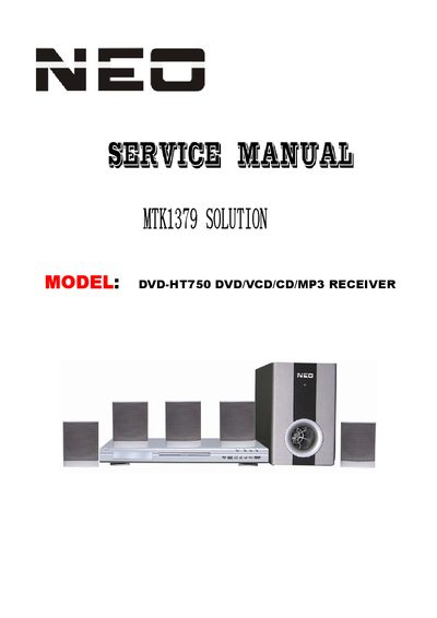 NEC MTK1379 SOLUTION DVD-HT750 DVD/VCD/CD/MP3 RECEIVER Manual - cover page