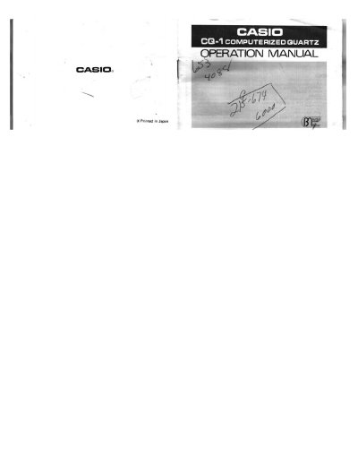 Casio CQ-1 Computerized Quartz User Manual - cover page