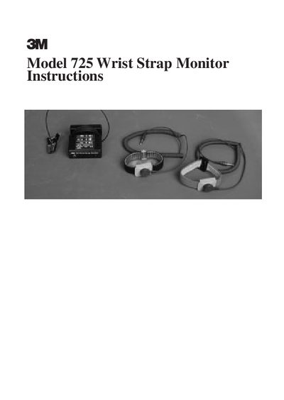 3M Model 725 Wrist Strap Monitor User Manual - cover page