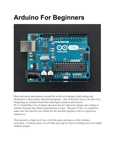 Arduino UNO Quick Start Guide for Beginners - cover page