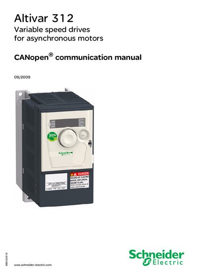 Schneider Altivar 312 CANopen Communication Manual - cover page