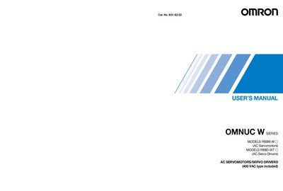 Omron OMNUC W Series AC Servomotors Servo Drivers User Manual - cover page