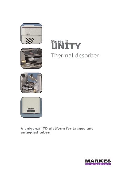 Markes International UNITY 2 Thermal Desorber Product Brochure - cover page