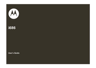 Motorola i686 User Manual - cover page