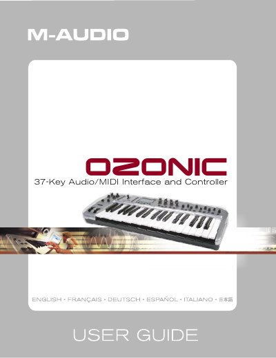 M-Audio Ozonic 37-Key Audio/MIDI Interface User Guide - cover page