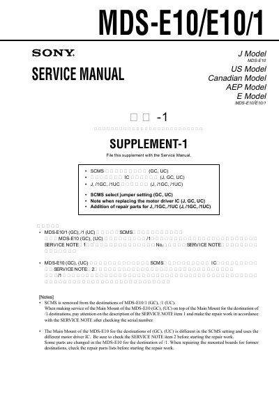 MDS MDS‑E10/E10/1 Service Manual