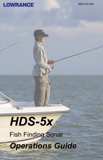 Lowrance HDS-5x Fish Finding Sonar Operations Guide - cover page