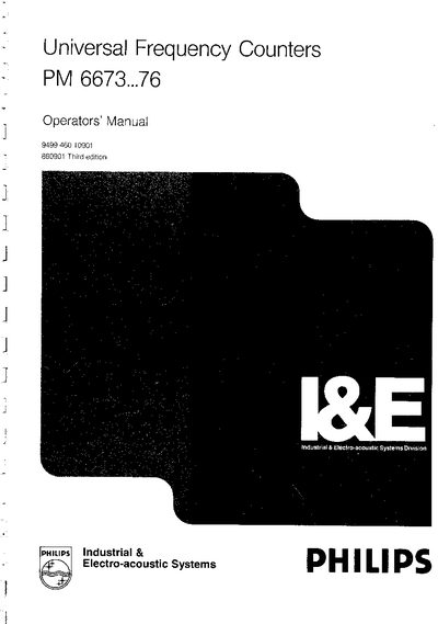 Philips PM 6673...76 Universal Frequency Counter Operators' Manual - cover page