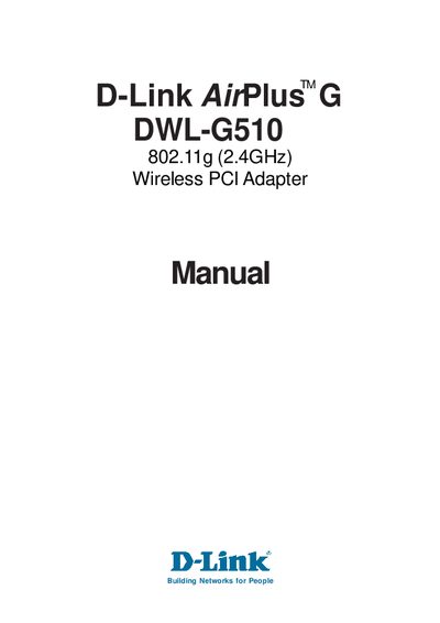 D-Link DWL-G510 User Manual