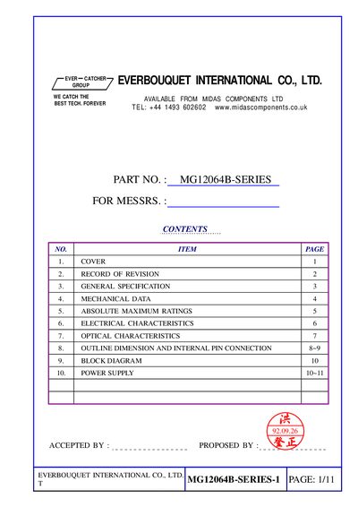 Everbouquet MG12064B-SERIES Handbook