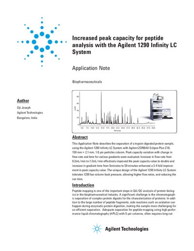 Agilent 1290 Infinity LC System Application Note - cover page