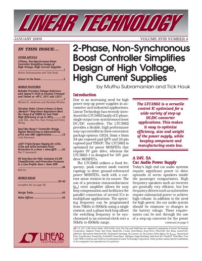 LTC3862 2-Phase Non-Synchronous Boost Controller Application Note - cover page