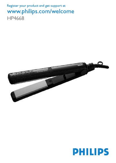 Philips HP4668 Hair Straightener User Manual - cover page