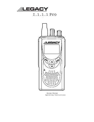 Legacy ProLine PL5161/PL5164 Operating Instructions - cover page