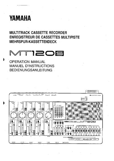 Yamaha MT120S Multitrack Cassette Recorder Operation Manual