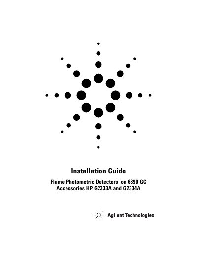 Agilent 6890 Accessories-Installation Guides (G1535-90327 FPD) - cover page