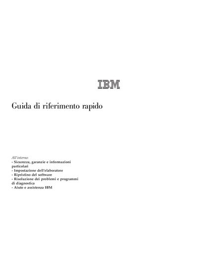IBM Quick Reference Guide - cover page