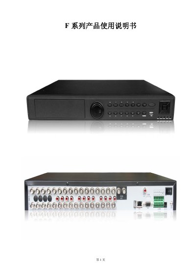 F Series Security DVR User Manual