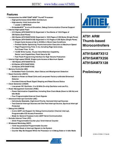Atmel AT91SAM7X512 Handbook