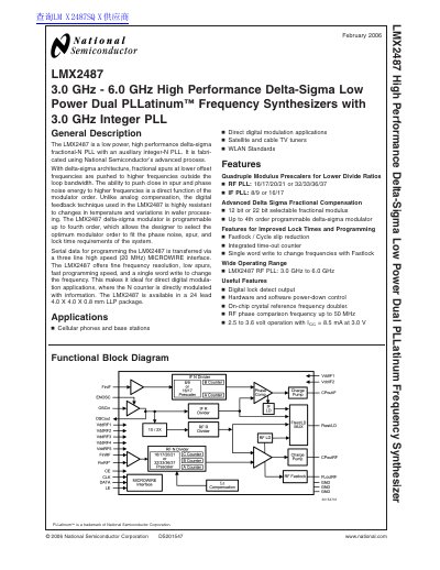 National Semiconductor LMX2487 Datasheet