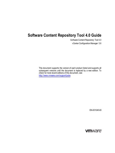 VMware Software Content Repository Tool 4.0 Guide - cover page