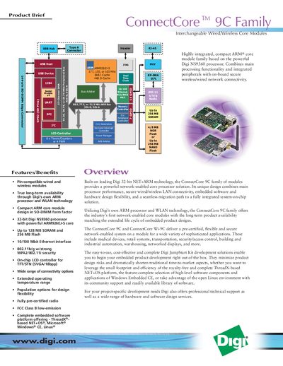 Digi ConnectCore 9C Family User Manual - cover page