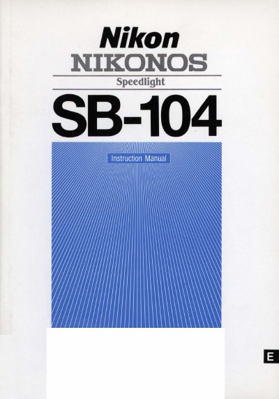 Nikon SB-104 Nikonos Speedlight User Manual