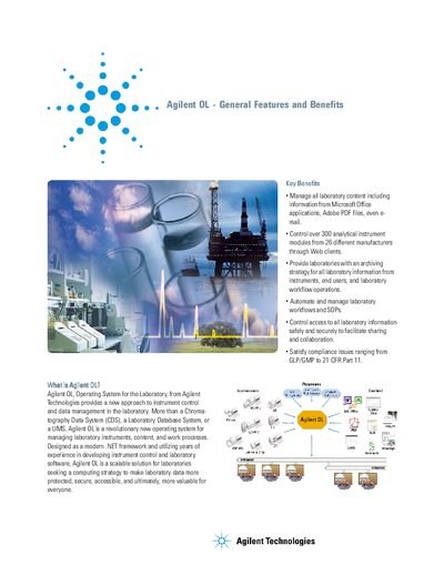 Agilent OL Operating System for the Laboratory General Features and Benefits Manual - cover page