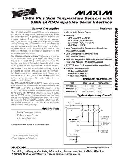 Maxim MAX6633/MAX6634/MAX6635 Handbook - cover page