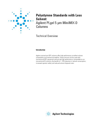 Agilent PLgel 5 um MiniMIX-D Columns Technical Overview - cover page