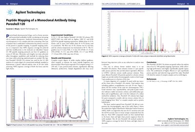 Agilent Poroshell 120 Peptide Mapping Application Note - cover page