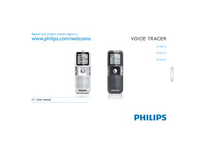 Philips LFH0615/LFH0625/LFH0635 Voice Tracer User Manual - cover page