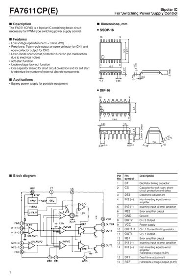 FA7611CP(E) Bipolar IC User Manual - cover page