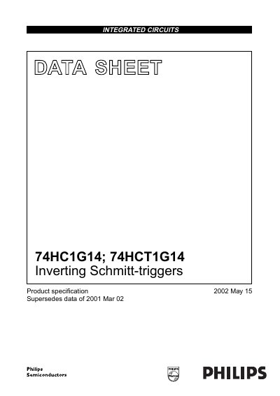 Philips 74HC1G14 / 74HCT1G14 Inverting Schmitt-Trigger Datasheet - cover page