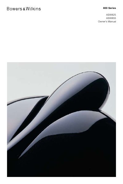 B W 800 series user manual